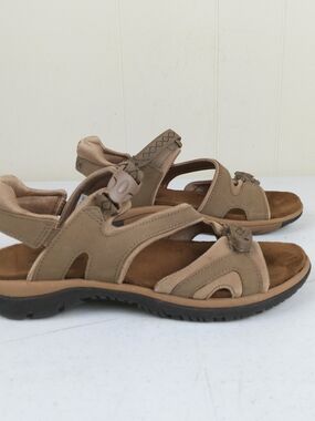 Naturalizer Women Sports Sandals Size 9.5 Brown Tan Leather Strappy Slingback